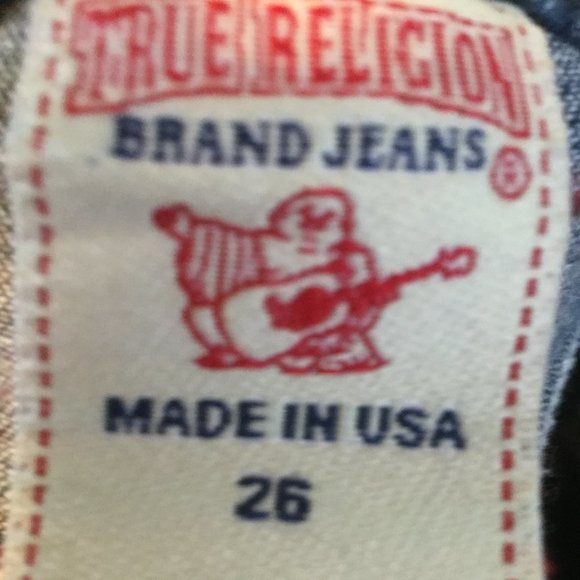True Religion RN#112790 Low Rise straight Leg Jeans  size 26"waist 31 inseam - Picture 8 of 9